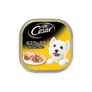 시저 강아지 사료 캔 쇠고기와 치즈 24캔