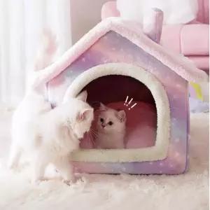 귀여운 애견 뽀글이하우스 겨울 반려동물 강아지집 고양이집L