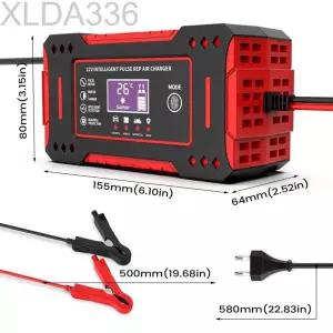  6A 12V 자동차 배터리 충전기 및 오토바이 충전 장치 납산 수리 LCD 디스플레이