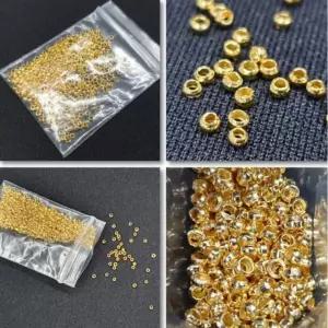 비즈팁 2mm 골드 고정 마감 비즈 부자재 단품 1봉(약500개) 누름볼 공예 비드팁 벌크