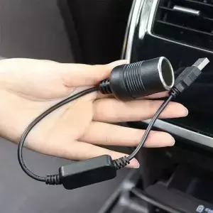 유선 자동 부스트 컨버터 어댑터 5V USB 포트 12V 자동차 시가 라이터 소켓 전원 코드 변압기 케이블 공급
