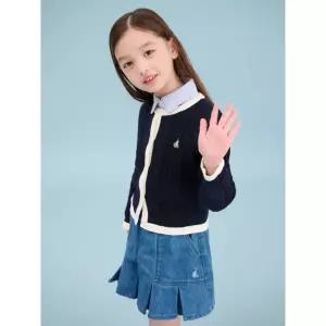 [백화점정품] 빈폴 키즈 여아 면 변형 케이블 가디건 카디건 네이비 (BI515AGE