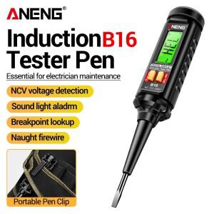 ANENG B16 디지털 테스터 펜 스크루드라이버 플랫 헤드 감지형 12V-300V 전압 감지기 비접촉식 프로빙 전