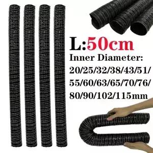 0.5m 자동차 후드 공기 흡입 파이프 덕트 호스 튜브 냉열 저항 온도 유연한 필터 ID 20-115mm