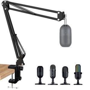 SUNMON의 RAZER SEIREN X 마이크 붐 암 폼 윈드스크린 서스펜션 붐 가위식 암 스탠드 및 팝 필터 커버 포함 USB 스트리밍 마이크용