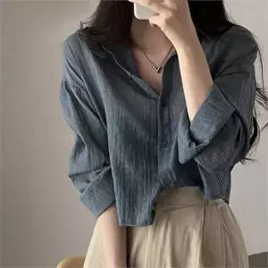 루즈핏 셔츠 시스루 데일리 가디건형 여성 셔츠 블라우스 레이어드 하객룩 간절기 민소매 오피스 캐주얼