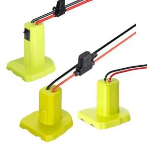 퓨즈 스위치가있는 Ryobi 18V 배터리 용 파워 휠 어댑터 NimhNicdLi-ion DIY 커넥터