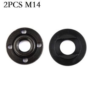 밀워키 샌더용 2PC M14 나사산 교체용 앵글 그라인더 내부 외부 플랜지 너트 세트 도구