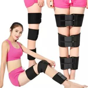 3중 다리 보정 벨트 - 블랙 오다리 휜다리 자세 허벅지 종아리