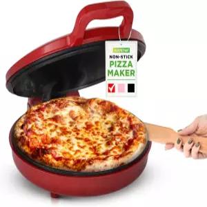 NutriChef 카운터탑 피자 메이커 1500W 논스틱 전기 오븐 12인치 맞춤 계란 토스트 등 조리 가능 쿨 터치