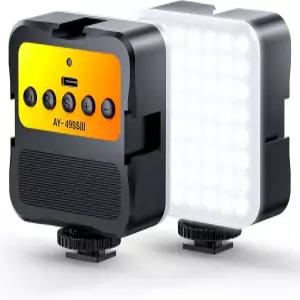 콜드 슈 카메라 라이트 컬러 LED 비디오 - 3200K-5600K+CRI95 충전식 DSLR/GoPro/Sony/Canon용 마운트 3개