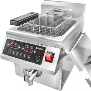 KITPO 12.6 QT 타이머와 배수구가 있는 상업용 인덕션 프라이어 바스켓이 장착된 전기 딥 12L 대형
