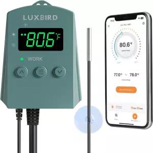 WiFi 디지털 히트 매트 온도조절기 컨트롤러 32-113°F 난방 및 냉방 모드 365일 데이터 내보내기 1200W