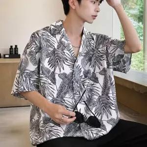하와이안 반팔 티셔츠 루즈핏 비치 웨어 커플룩 상의