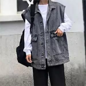 [라일리여성의류] Rly 데님 조끼 오버핏 가을 빅사이즈 빈티지 환절기