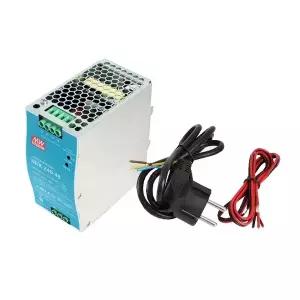 POE스위치 파워서플라이 산업장비 전원공급용 240W AC-DC케이블 DIN-RAIL 공항 철도 공장 DC48V 2.5A