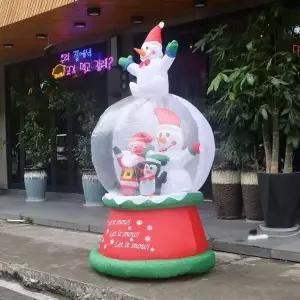 헬프그린 크리스마스 포토존 200cm LED 에어벌룬 초대형 스노우볼 산타 쇼핑몰 매장 성탄절