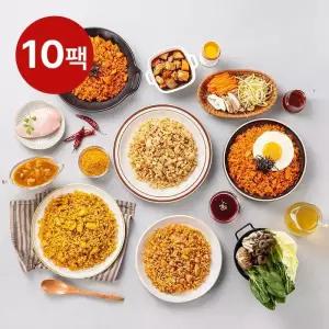 (혼합)흑닭 더 시즌 닭가슴살 볶음밥 저당 볶음밥 200g 5종(카레+찜닭+샤브샤브+비빔밥+불닭) 10팩
