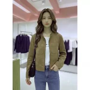 [롯데백화점]SOUP 스웨이드 노칼라 라이더 자켓  SCRLE91A