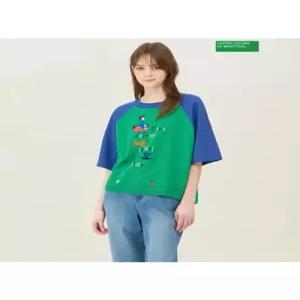 베네통 래글런 배색 자수 니트 BAKPA6631