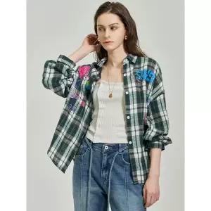 [하프클럽/르니앤맥코이]유니크 나염 체크 셔츠 MM12BL400HJY
