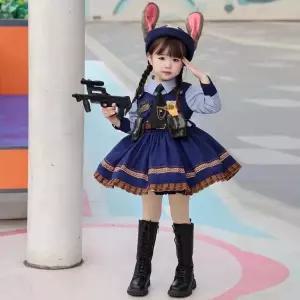 어린이 주토피아 코스프레 의상 주디 롤리타 경관