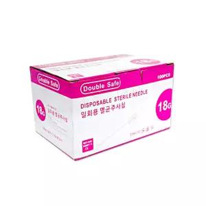 더블세이프 일회용 멸균주사침 18G 38mm 100개입 주사바늘 일회용