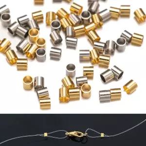 묵주재료 100pcs 스테인레스 스틸 프 튜브 비즈 스페이서 엔드 스토퍼 캡 귀걸이 목걸이 펜던트 쥬얼리 만