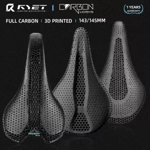 RYET 울트라 풀 카본 3D 인쇄 자전거 안장 145mm 205g 7x9 높은 계수 탄소 섬유베이스 MTB 산악 자전거 좌