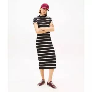 타미힐피거 TOMMY HILFIGER 스트라이프 립 모크넥 드레스 T22G0TDR030WT20AU 322348