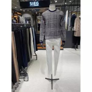 지이크 네이비 글렌체크 라운드 니트 PAU8054 460937