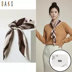 [백화점출고] 닥스 스카프 여자 여성 패턴 사각 스카프링 세트 핑크 명품 실크스카프 고급 머플러 선물포장