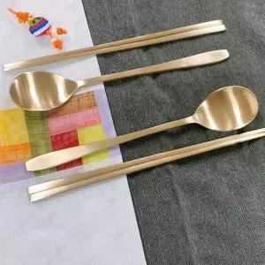 [피칸데코]놋반 안성방짜유기 2인수저세트 예단선물