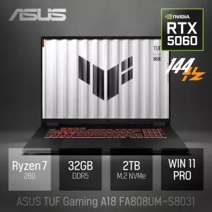 ⓒ ASUS TUF Gaming A18 FA808UM-S8031 32GB 2TB WIN11 / 18인치 포토샵 게임 고성능 코딩 캐드 노트북