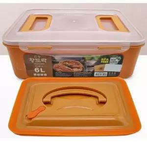 항아리 김치통 용기 누름판 세트 황토락 반찬통 밀폐 진공항아리 6L