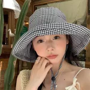 언니네산지직송 노윤서 모자 버킷햇 체크 블랙 2화 끈 옷 패션