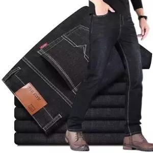 [파파브로]남성 블랙 밴딩 워싱 일자 데님 팬츠 ON-JEA-QWFP19AO