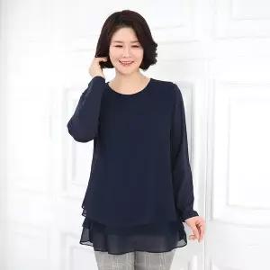 엄마옷 쉬폰 무지 이중블라우스 615FGH138 마담/중년여성/빅사이즈/50대/60대