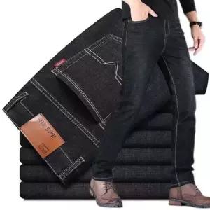 파파브로 남성 블랙 밴딩 워싱 일자 데님 팬츠 ON-JEA-QWFP19AO