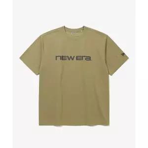 뉴에라 NEW ERA 워드마크 로고 베이직 티셔츠 올리브 그린 410287