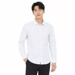 남성 솔리드 슬림핏 화이트 드레스 셔츠 ON-SHA-QWFP19JJ