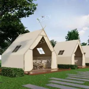 방갈로 글램핑 캠핑장 야외 조립식 주택 텐트 천막 루프탑