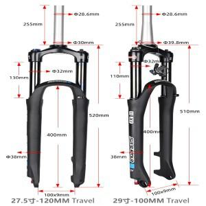 SR SUNTOUR X1 XCR 자전거 프론트 포크 27.5/29인치 오일 스프링 쇼크 업소버 120MM