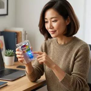 열쇠 4구 LED 딸깍이 키캡 커스텀 고리 키링 가방고리 열쇠고리