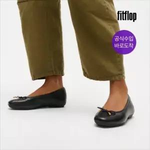 핏플랍 [공식][26FW] 여성 델리카토 리본 소프트 레더 발레리나 플랫슈즈 - 블랙