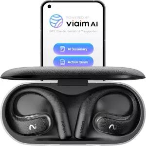 VIAIM 오픈노트 프로페셔널 AI 테이커 이어버드 MFi 인증 음성 녹음기 53H 배터리 인스턴트 통화 및 회의