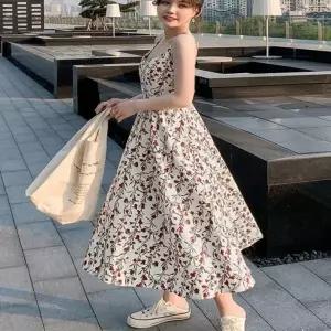 끈조절 꽃무늬 여름 나시 가능 여자 이지캐주얼원피스 휴양지 원피스