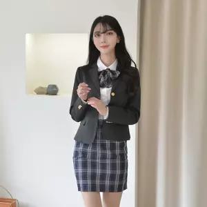 차콜자켓 여자 교복 학생복 마이마이 여아마이 여학생마이 마이 재킷 여성 디자인 투버튼