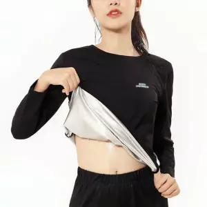 여성 가볍고 신축성 좋은 땀복 코팅 스포츠 티셔츠