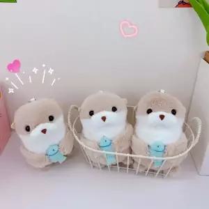 물고기 든 해달 키링 동물 가방 고리 귀여운 수달 인형 액세서리 데일리 소품